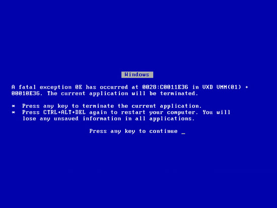 bsod blue screen of death