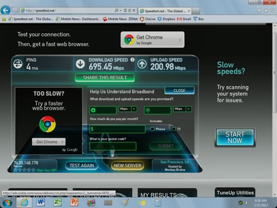 onlive speedtest