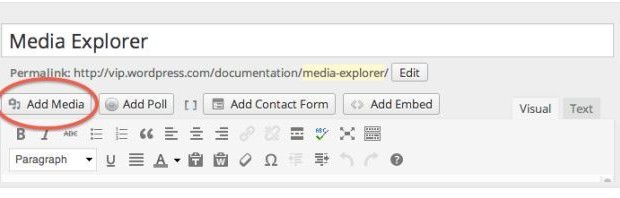 wordpress media explorer